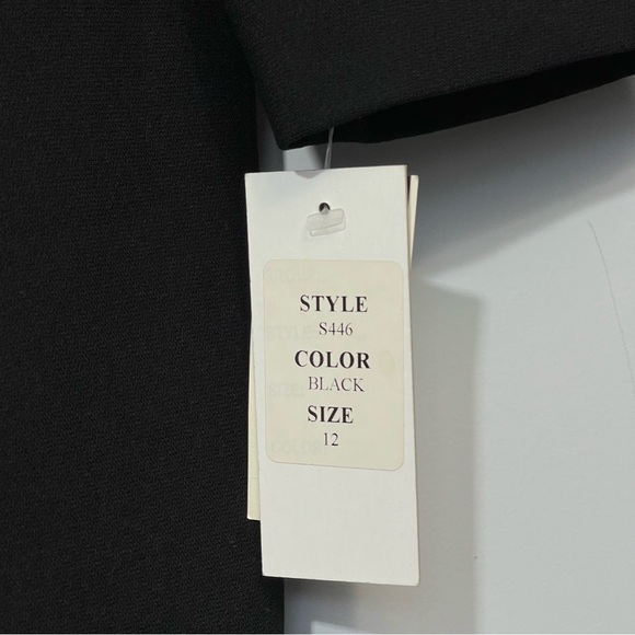 NWT SHANI Black Long Sleeve Sheath Pencil Dress Leather Corset Waist 12 Vintage - Picture 9 of 16